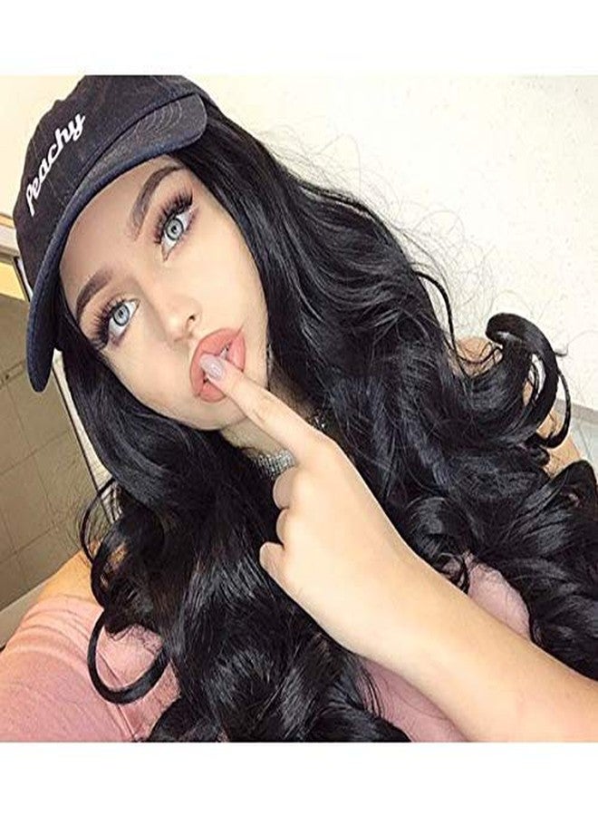 آي إم ستايل شعر مستعار أسود من الدانتيل الأمامي بطول 26 بوصة من IMSTYLE، شعر صناعي طويل مموج طبيعي لحفلات التنكر والهالوين (أسود) - Image 2